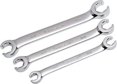 Crescent - 3 Piece, 3/8" x 7/16" to 5/8" x 11/16", Flare Nut Wrench Set - Inch Measurement Standard, Full Polish Chrome Finish - All Tool & Supply