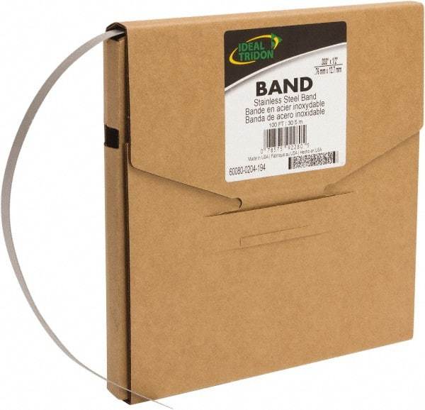 IDEAL TRIDON - Stainless Steel Banding Strap Roll - 3/4" Wide x 0.03" Thick - All Tool & Supply