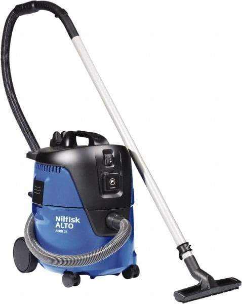 Nilfisk - 5 Gal Plastic Tank, Electric Powered Wet/Dry Vacuum - 1.34 Peak hp, 120 Volt, 8.3 Amps, 11-1/2' Hose Fitting, Washable Wet/Dry, Accessories Included - All Tool & Supply