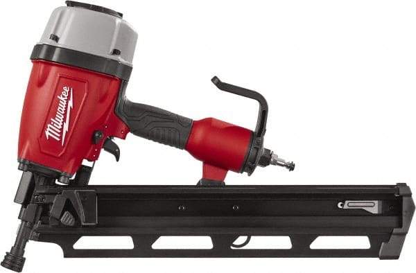 Milwaukee Tool - 3-1/2" Nail Length, 2-1/2 to 3.8mm Nail Diam, 0.15 Gauge Framing Air Nailer - All Tool & Supply