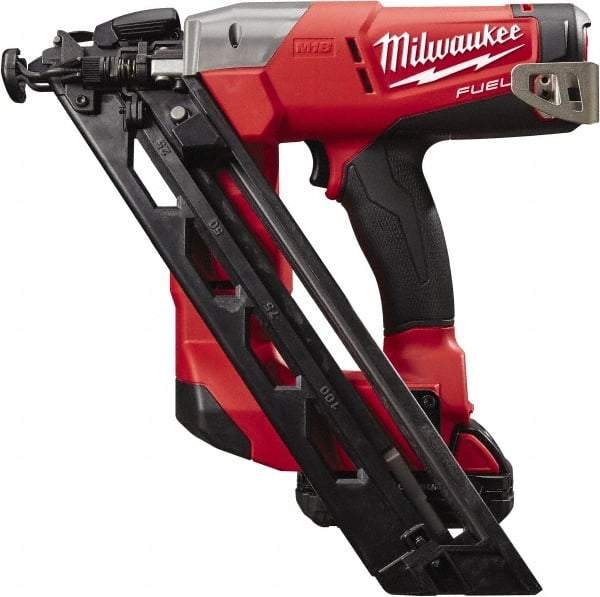 Milwaukee Tool - Cordless Finish Nailer Kit - 15 Gauge Nail Diam, 1-1/4 to 2-1/2" Long Nail, Lithium-Ion Batteries Included - All Tool & Supply