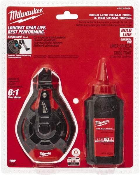 Milwaukee Tool - 100' Long Chalk Reel, Chalk, Line Level - All Tool & Supply