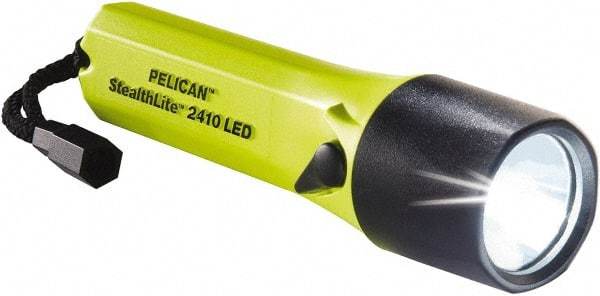 Pelican Products, Inc. - White LED Bulb, 126 Lumens, Industrial/Tactical Flashlight - Yellow Plastic Body, 4 AA Alkaline Batteries Included - All Tool & Supply