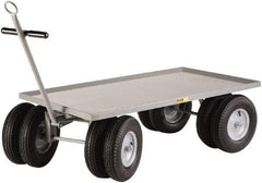 Little Giant - 3,000 Lb Capacity Steel 8 Wheeler Wagon Truck - Steel Deck, 30" OAW, 48" Platform Length x 18-1/4" Platform Height, Pneumatic Casters - All Tool & Supply