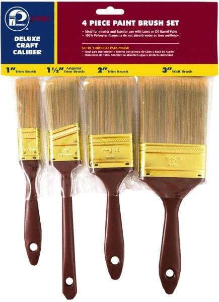 Premier Paint Roller - 1, 1-1/2, 2 & 3" Flat Polyester General Purpose Paint Brush Set - 2, 2-1/4, 2-3/4 & 2-7/8" Bristle Length, 4, 5, 6 & 6-1/2" Plastic Beavertail Handle - All Tool & Supply