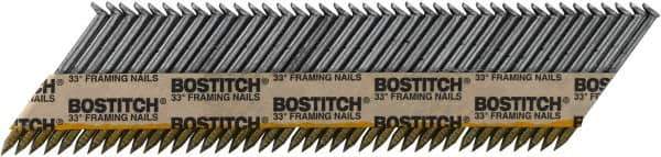 Stanley Bostitch - 12 Gauge 0.113" Shank Diam 2" Long Framing Nails for Power Nailers - Steel, Bright Finish, Smooth Shank, Angled Stick Paper Tape Collation, Round Head - All Tool & Supply