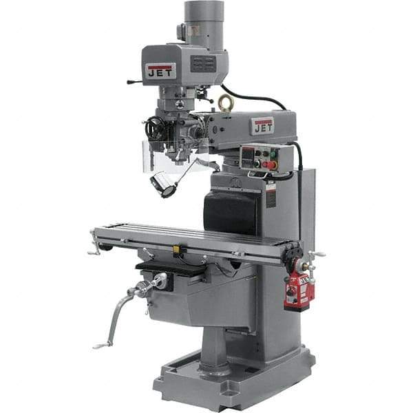 Jet - 10" Table Width x 50" Table Length, Electronic Variable Speed Control, 3 Phase Knee Milling Machine - 3 hp - All Tool & Supply