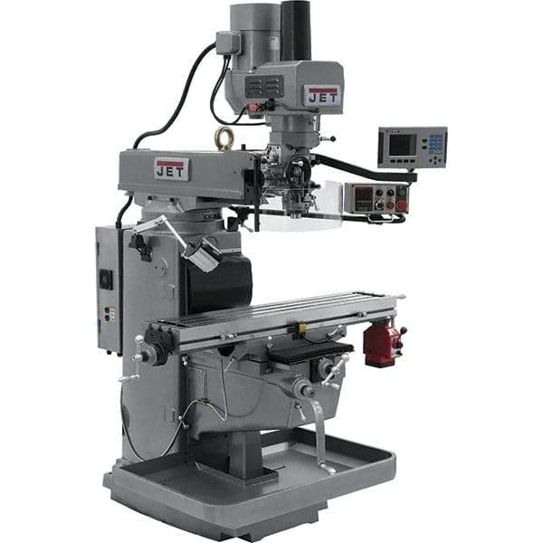 Jet - 10" Table Width x 50" Table Length, Electronic Variable Speed Control, 3 Phase Knee Milling Machine - 3 hp - All Tool & Supply