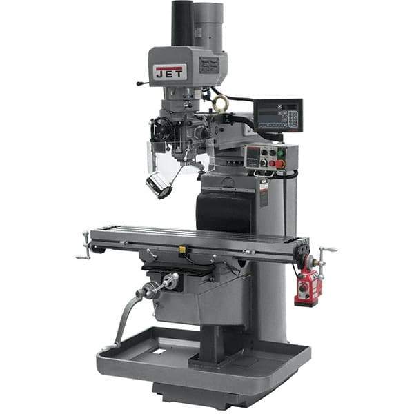 Jet - 10" Table Width x 50" Table Length, Electronic Variable Speed Control, 3 Phase Knee Milling Machine - 3 hp - All Tool & Supply