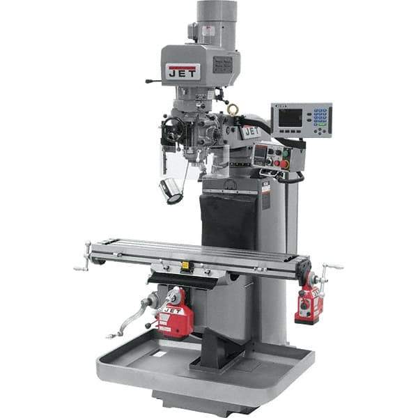 Jet - 9" Table Width x 49" Table Length, Electronic Variable Speed Control, 3 Phase Knee Milling Machine - 3 hp - All Tool & Supply