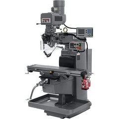 Jet - 10" Table Width x 50" Table Length, Electronic Variable Speed Control, 3 Phase Knee Milling Machine - 3 hp - All Tool & Supply