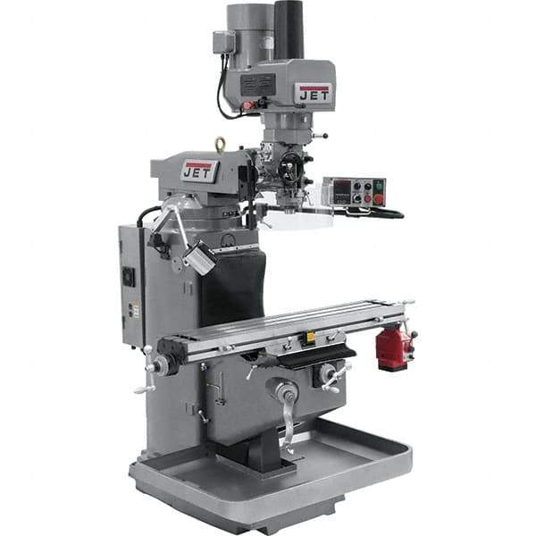 Jet - 9" Table Width x 49" Table Length, Electronic Variable Speed Control, 3 Phase Knee Milling Machine - 3 hp - All Tool & Supply