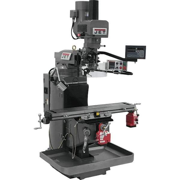 Jet - 9" Table Width x 49" Table Length, Electronic Variable Speed Control, 3 Phase Knee Milling Machine - 3 hp - All Tool & Supply