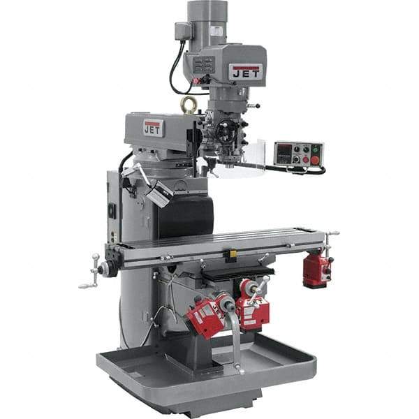 Jet - 10" Table Width x 50" Table Length, Electronic Variable Speed Control, 3 Phase Knee Milling Machine - 3 hp - All Tool & Supply