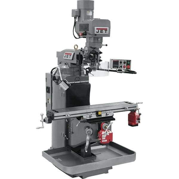 Jet - 9" Table Width x 49" Table Length, Electronic Variable Speed Control, 3 Phase Knee Milling Machine - 3 hp - All Tool & Supply