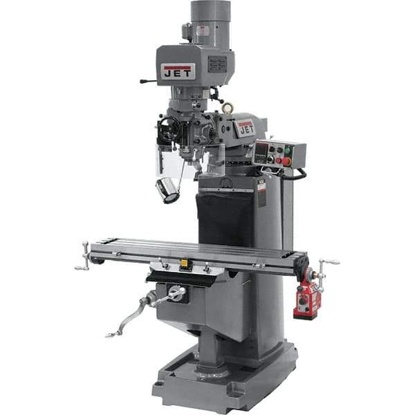 Jet - 9" Table Width x 49" Table Length, Electronic Variable Speed Control, 3 Phase Knee Milling Machine - 3 hp - All Tool & Supply