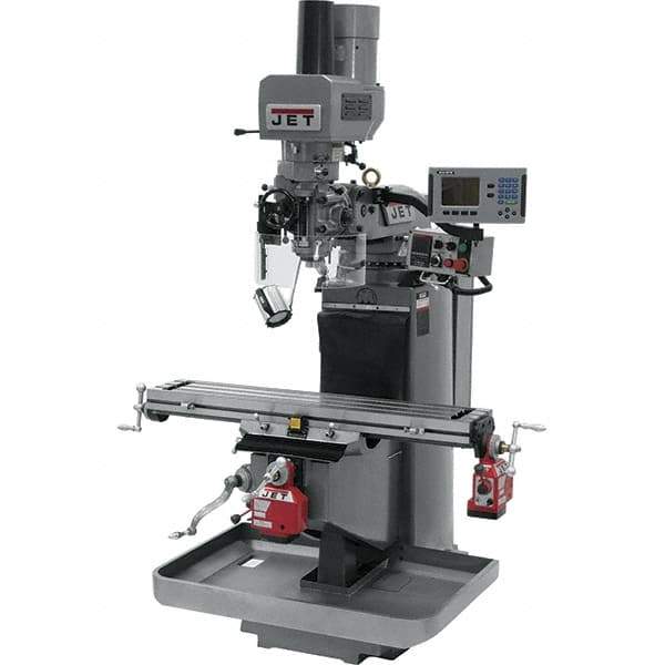 Jet - 9" Table Width x 49" Table Length, Electronic Variable Speed Control, 3 Phase Knee Milling Machine - 3 hp - All Tool & Supply