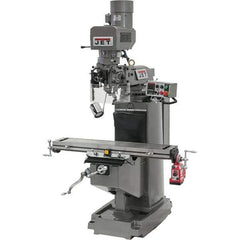 Jet - 10" Table Width x 50" Table Length, Electronic Variable Speed Control, 3 Phase Knee Milling Machine - R8 Spindle Taper, 3 hp - All Tool & Supply