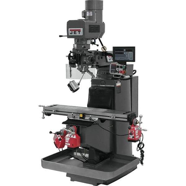 Jet - 9" Table Width x 49" Table Length, Electronic Variable Speed Control, 3 Phase Knee Milling Machine - 3 hp - All Tool & Supply