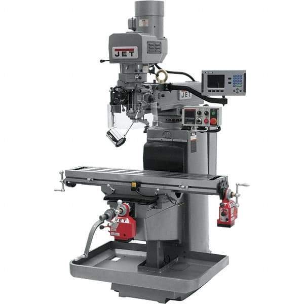 Jet - 10" Table Width x 50" Table Length, Electronic Variable Speed Control, 3 Phase Knee Milling Machine - 3 hp - All Tool & Supply