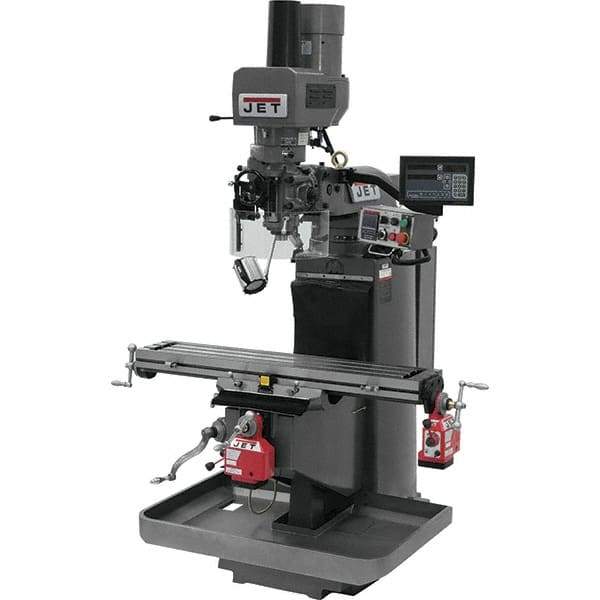 Jet - 9" Table Width x 49" Table Length, Electronic Variable Speed Control, 3 Phase Knee Milling Machine - 3 hp - All Tool & Supply