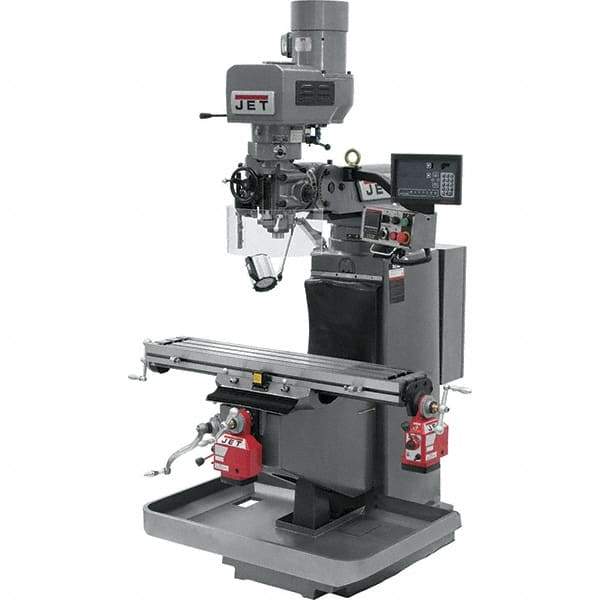 Jet - 9" Table Width x 49" Table Length, Electronic Variable Speed Control, 3 Phase Knee Milling Machine - 3 hp - All Tool & Supply