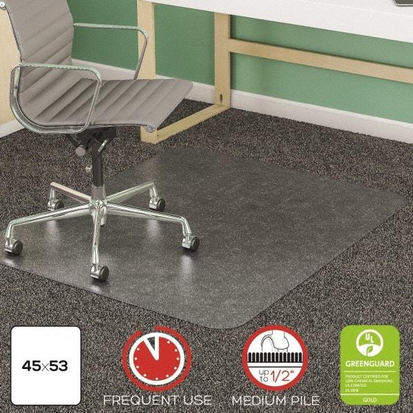 Deflect-o - 53" Long x 45" Wide, Chair Mat - Rectangular, Beveled Edge Style - All Tool & Supply