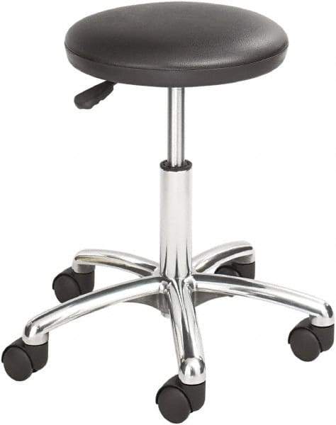 Safco - 19 Inch Wide x 19-1/4 Inch Deep x 21 Inch High, Swivel Base, Lab Stool - Vinyl Seat, Black - All Tool & Supply