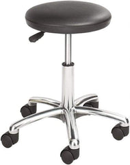 Safco - 19 Inch Wide x 19-1/4 Inch Deep x 21 Inch High, Swivel Base, Lab Stool - Vinyl Seat, Black - All Tool & Supply