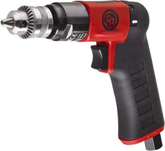 Chicago Pneumatic - 1/4" Reversible Keyed Chuck - Pistol Grip Handle, 2,800 RPM, 0.3 hp, 90 psi - All Tool & Supply