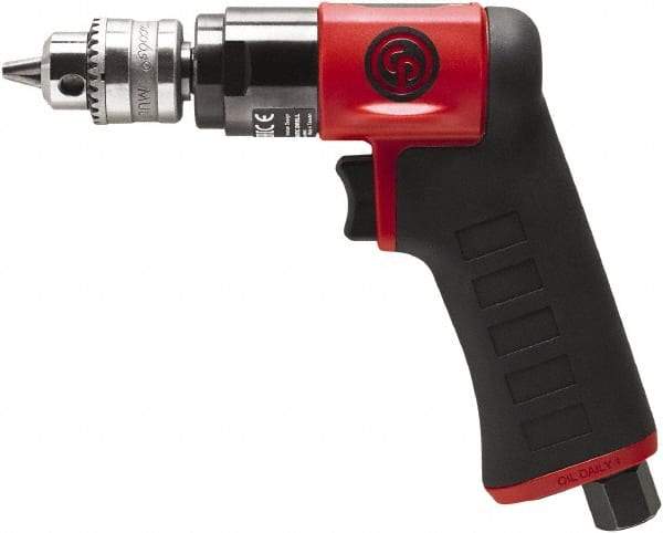 Chicago Pneumatic - 1/4" Keyed Chuck - Pistol Grip Handle, 3,300 RPM, 0.3 hp, 90 psi - All Tool & Supply