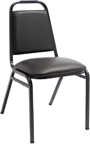 ALERA - Vinyl Black Stacking Chair - Black Frame, 15" Wide x 20-1/2" Deep x 32" High - All Tool & Supply