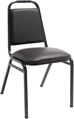 ALERA - Vinyl Black Stacking Chair - Black Frame, 15" Wide x 20-1/2" Deep x 32" High - All Tool & Supply