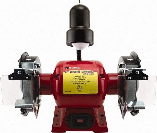 Value Collection - 6" Wheel Diam x 3/4" Wheel Width, 1/3 hp Bench Grinder - 1 Phase, 3,400 Max RPM, 120 Volts - All Tool & Supply