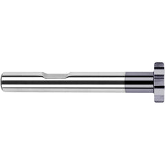 Harvey Tool - 1" Cut Diam, 3/8" Cut Width, 1/2" Shank, Straight-Tooth Woodruff Keyseat Cutter - Exact Industrial Supply