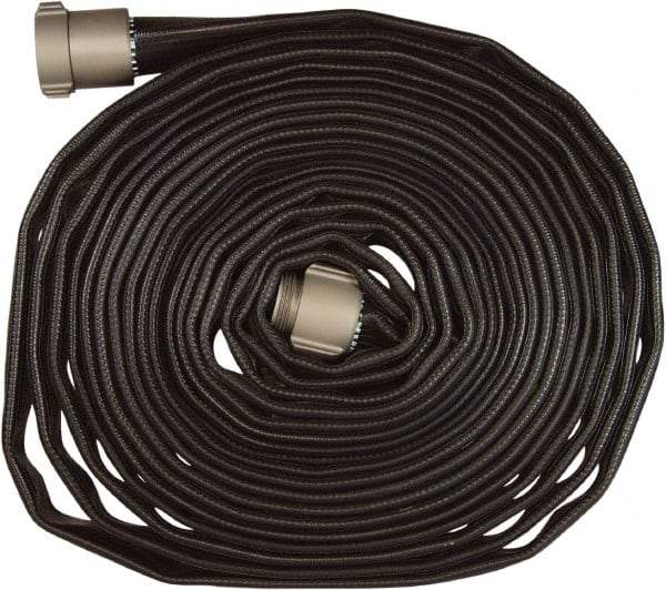 Dixon Valve & Coupling - 1-1/2" ID, 200 Working psi, Black Nitrile Fire Hose - Male x Female NPSH Ends, 50' Long, 600 Burst psi - All Tool & Supply