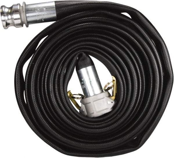 Dixon Valve & Coupling - 2" ID, 200 Working psi, Black Nitrile Fire Hose - Male x Female NPSH Ends, 50' Long, 600 Burst psi - All Tool & Supply