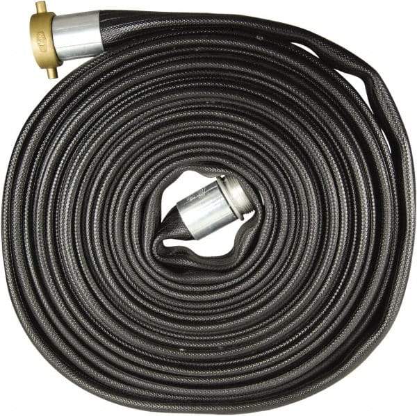 Dixon Valve & Coupling - 2-1/2" ID, 200 Working psi, Black Nitrile Fire Hose - Male x Female NST (NH) Ends, 100' Long, 600 Burst psi - All Tool & Supply