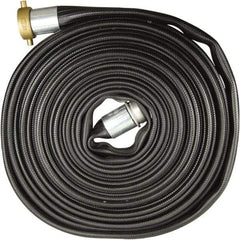 Dixon Valve & Coupling - 1-1/2" ID, 200 Working psi, Black Nitrile Fire Hose - Male x Female NST (NH) Ends, 100' Long, 600 Burst psi - All Tool & Supply