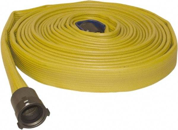 Dixon Valve & Coupling - 1-1/2" ID, 225 Working psi, White Polyester Fire Hose - Male x Female NST (NH) Ends, 50' Long, 675 Burst psi - All Tool & Supply