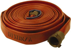 Dixon Valve & Coupling - 1" ID, 225 Working psi, White Polyester/Rubber Fire Hose, Single Jacket - Male x Female NPSH Ends, 100' Long, 675 Burst psi - All Tool & Supply