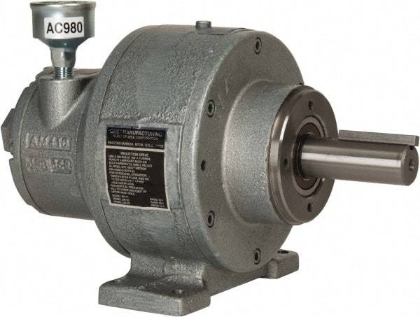 Gast - 1-1/2 hp Reversible Face/Foot Air Actuated Motor - 10:1 Gear Ratio, 300 Max RPM, 11.56" OAL, 1" Shaft Diam - All Tool & Supply