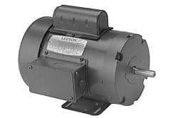 Leeson - 1-1/2 Max hp, 3,450 Max RPM, Electric AC DC Motor - 115, 208, 230 V Input, Single Phase, 56 Frame - All Tool & Supply