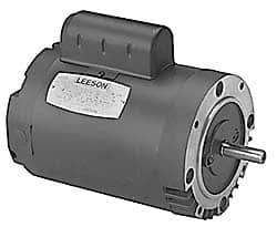 Leeson - 2 Max hp, 1,740 Max RPM, Electric AC DC Motor - 115, 230 V Input, Single Phase, 145TC Frame - All Tool & Supply