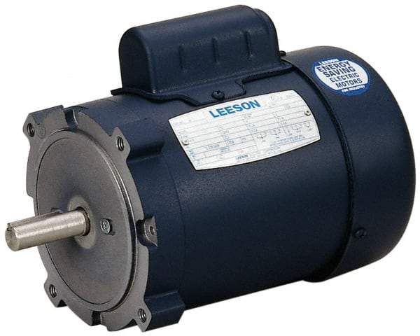 Leeson - 1 Max hp, 1,725 Max RPM, Electric AC DC Motor - 115, 208, 230 V Input, Single Phase, 56C Frame - All Tool & Supply