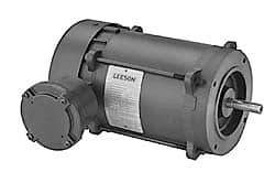 Leeson - 3/4 Max hp, 1,725 Max RPM, Electric AC DC Motor - 115, 208, 230 V Input, Single Phase, 56H Frame - All Tool & Supply