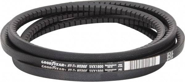 Continental ContiTech - Section 5VX, 180" Outside Length, V-Belt - Fiber Reinforced Wingprene Rubber, HY-T Wedge Matchmaker Cogged, No. 5VX1800 - All Tool & Supply