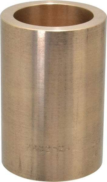 Made in USA - 1-1/2" Inside x 2" Outside Diam, Cast Bronze Sleeve Bearing - 3" OAL - All Tool & Supply