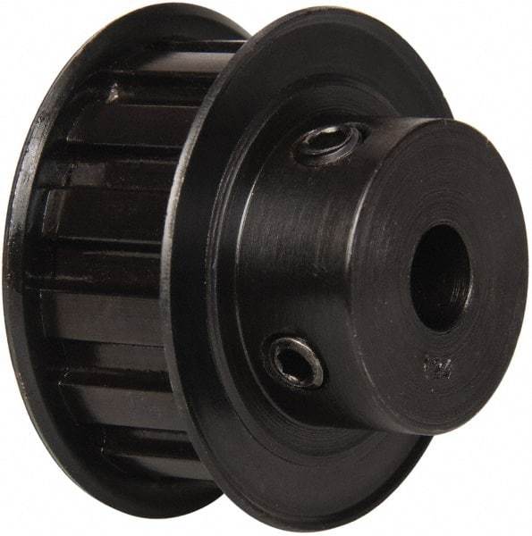 Power Drive - 14 Tooth, 3/8" Inside x 1.641" Outside Diam, Timing Belt Pulley - 1/2" Belt Width, 1.671" Pitch Diam, Steel & Cast Iron - All Tool & Supply