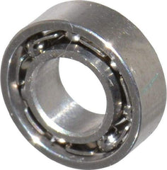 Value Collection - 3/32" Bore Diam, 3/16" OD, Open Miniature Radial Ball Bearing - 1/16" Wide, 1 Row, Round Bore, 13 Lb Static Capacity, 43 Lb Dynamic Capacity - All Tool & Supply